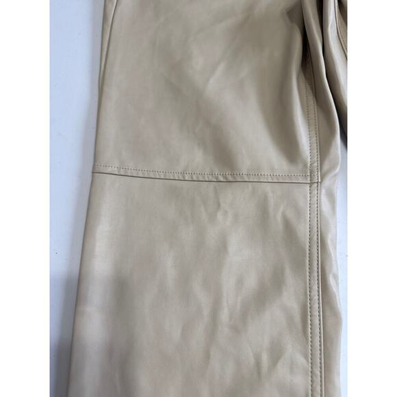 GAP NWT Cheeky  Straight High Rise Tan Faux Leather Pants Size 31 - Picture 5 of 9